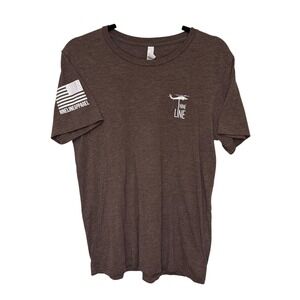 Nine Line Apparel Mens Helicopter American Flag Graphic T Shirt Brown Medium